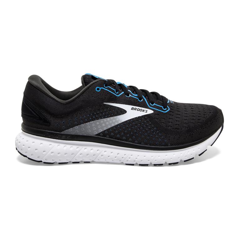 Brooks Mens Glycerin 18 Road Running Shoes - Black/Atomic Blue/White (483960-BUH)